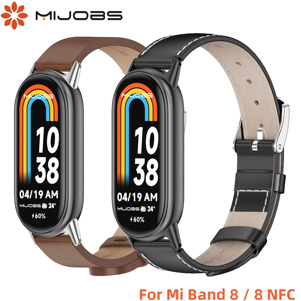 Mi Band 8 Leather Strap For MiBand 9 Bracelet Replacement Watchband for Xiaomi Smart Band 8 NFC Version Miband 8 Strap Wristband