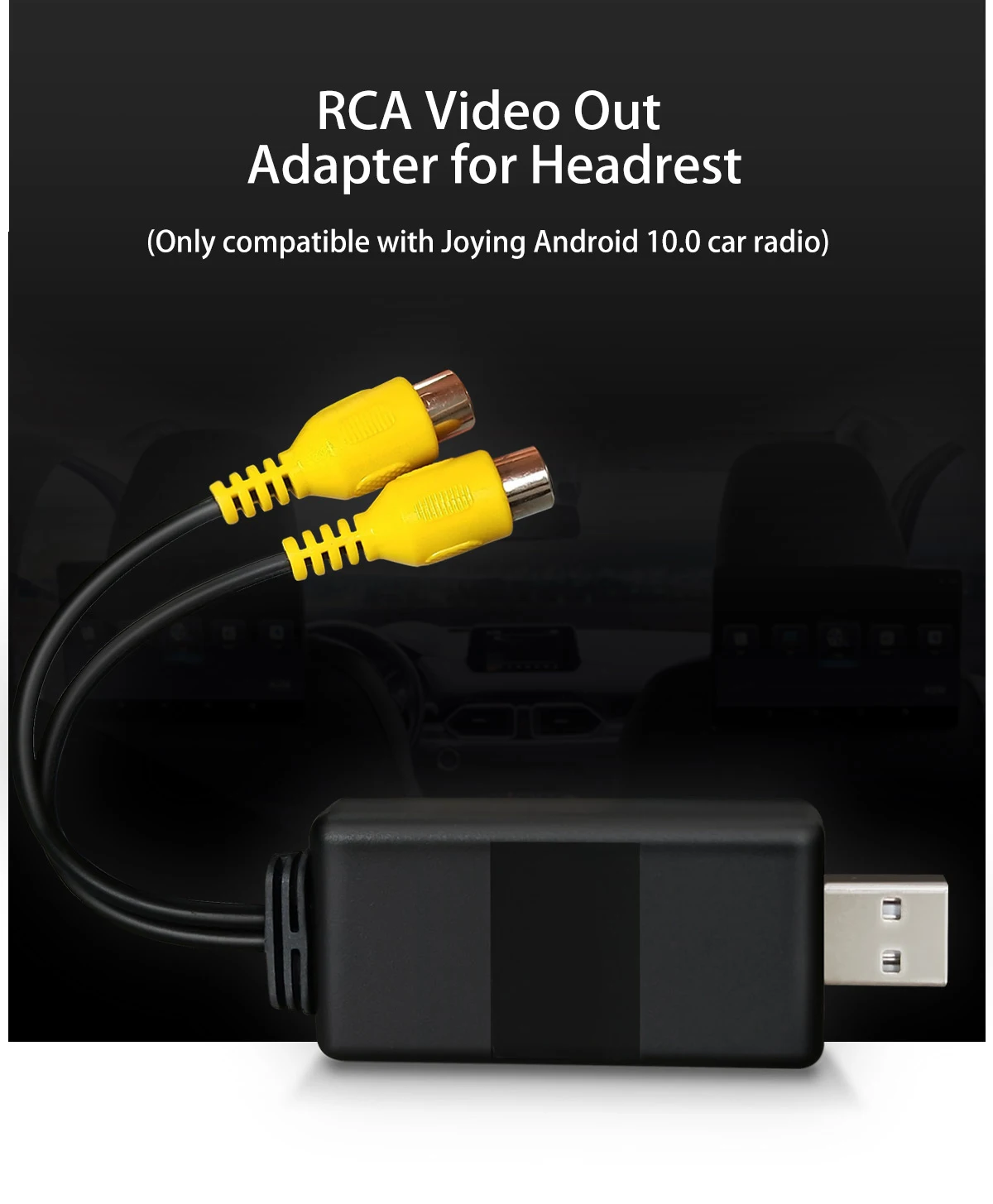 JOYFORWA RCA Video Output Adapter Cable For Headrest Back Rear Screen