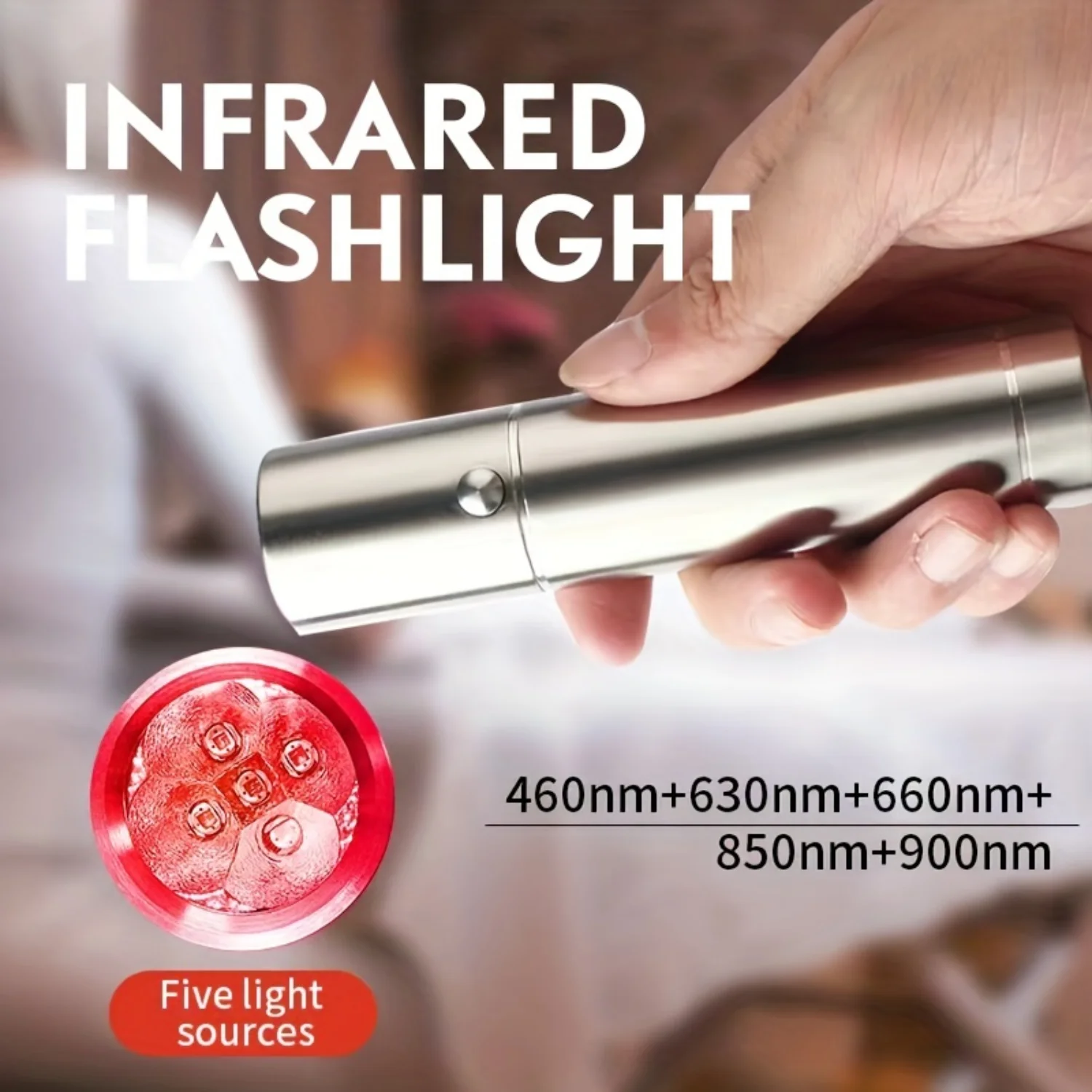 

5-in-1 Red Light Therapy Device for Joint & Anti-Inflammatory Relief - 660nm Red & 850nm NIR Five-Chip Combo