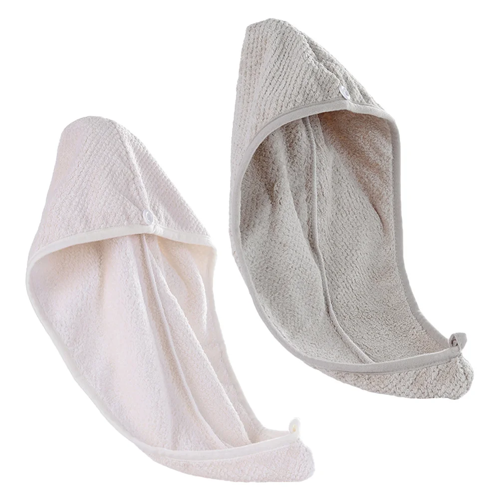 2Pcs Microfiber Hair Drying Caps Quick Absorbent Towels Fast Dry Hair Wraps for Travel Home Quick Drying Towel