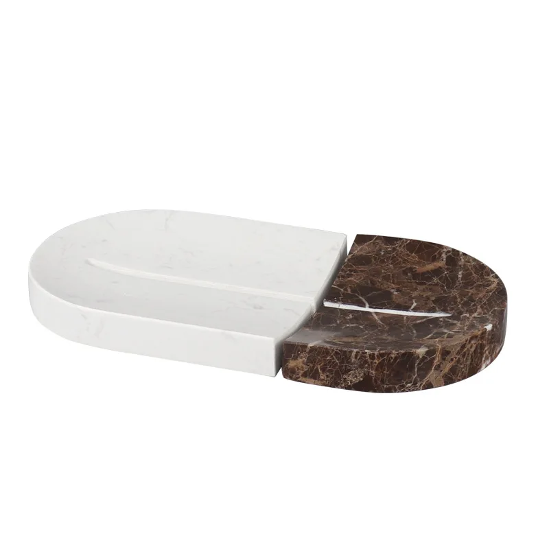 

Simple marble tray, living room storage oval desktop ornament
