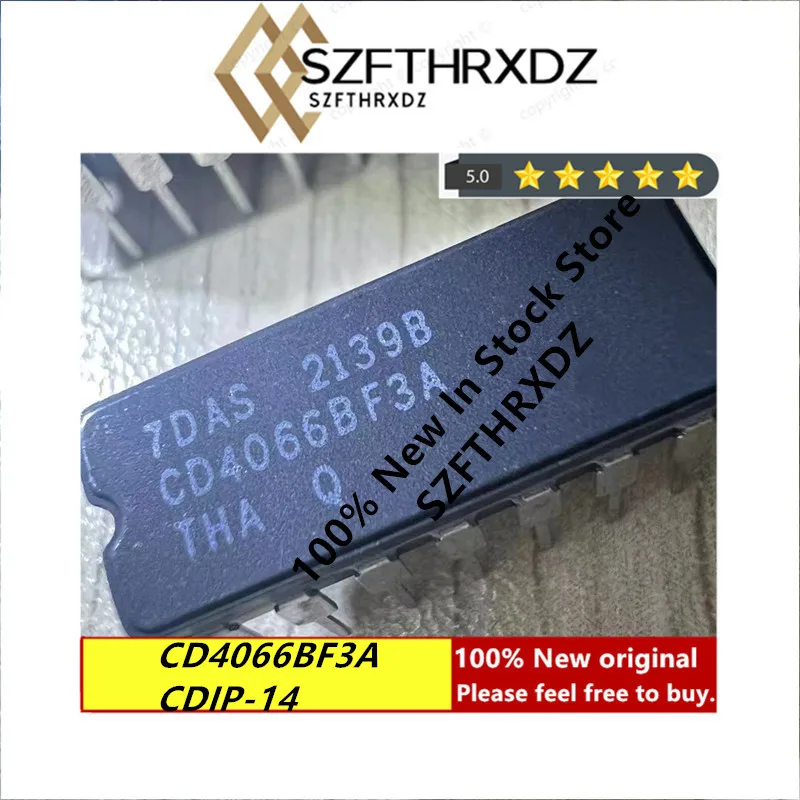 

100% NEW ORIGINAL CD4066BF3A CDIP-14 Analog switch CMOS quad bilateral switch 14-CDIP -55 to 125