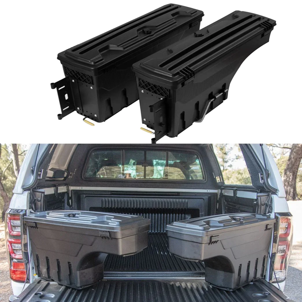 Tool Box Storage Tailgate Swing Case Storage for Ford Ranger T6 2015 2016 2017 2018 WILTRAK Black 2PCS Car Styling