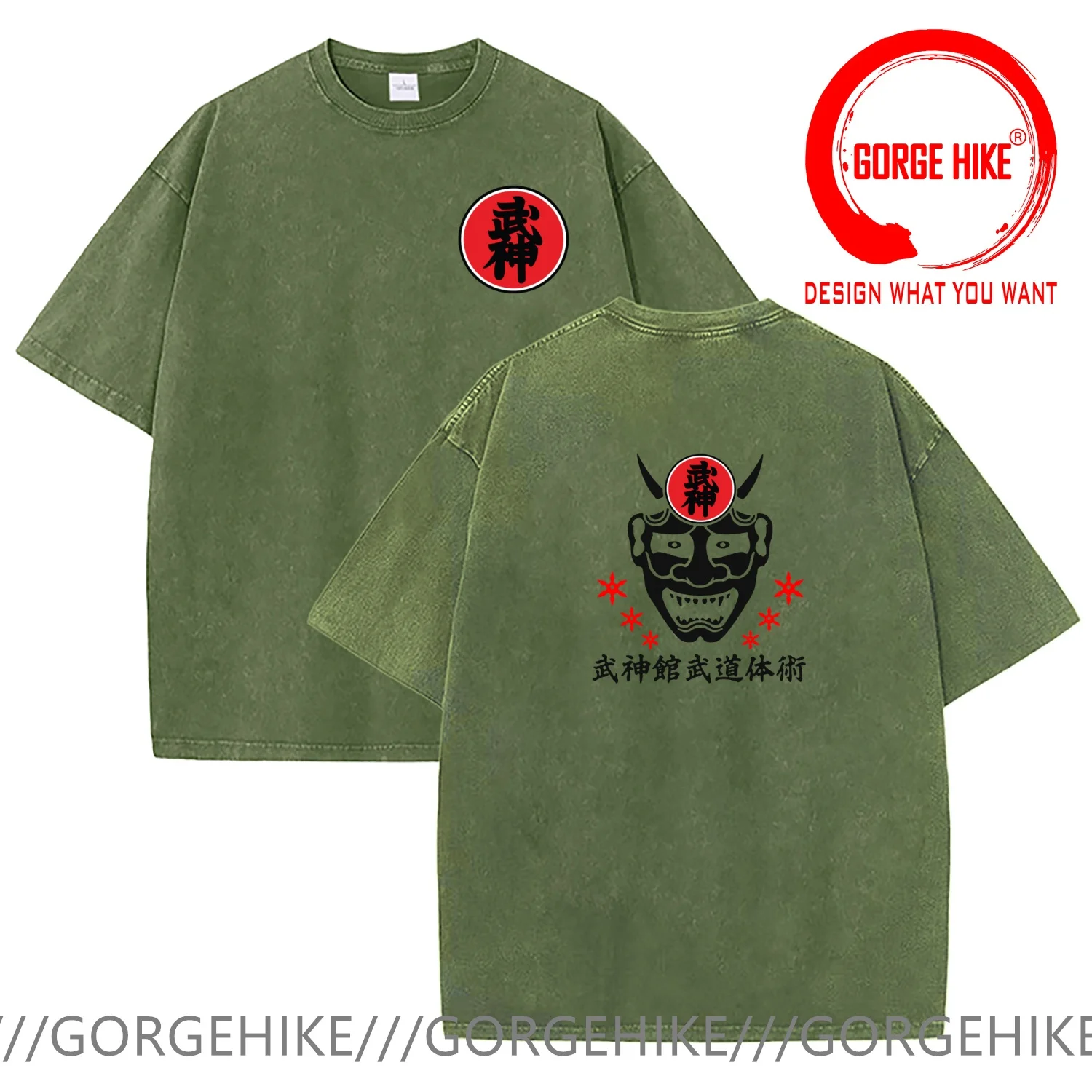Vintage Washed Cotton T-Shirt Funny Designer Bujinkan Ninja T Shirt Men Fashion Trendy Casual Clothing Stylish Tops Tees