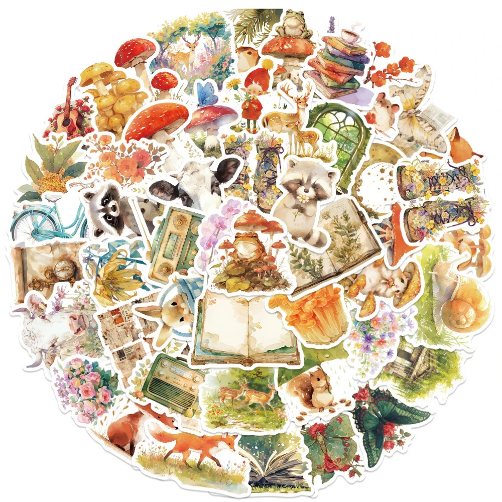 10/30/50pcs Vintage Sprookje Dier Boek Illustraties Sprookjes Stickers Esthetische Retro Cartoon Decoratie Decals Speelgoed gift