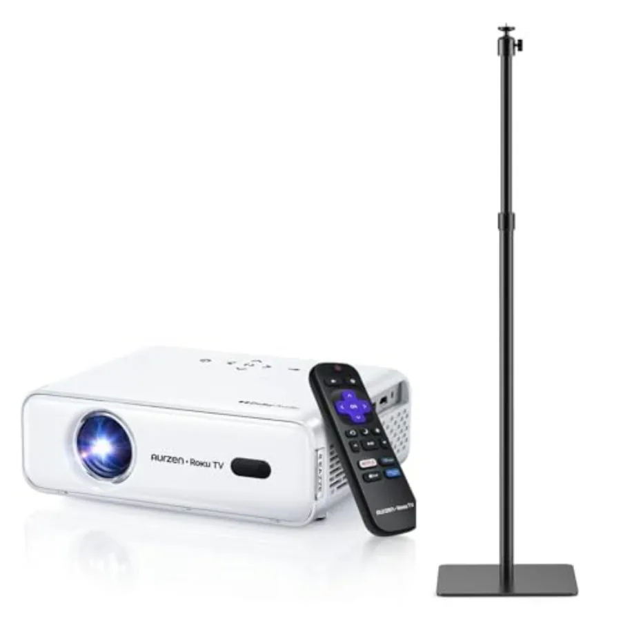 

Roku TV Smart Projector with Adjustable Projector Stand for Flexible Viewing Angles and Optimal Picture Size from 17.3 to 43.3