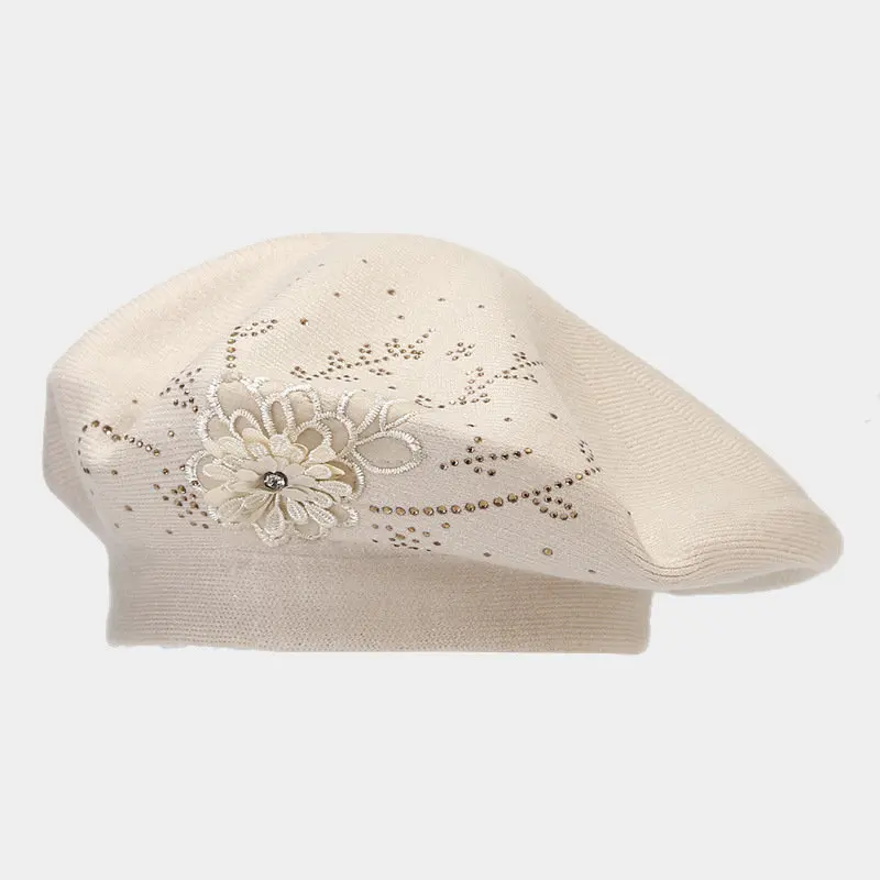 Autumn and Winter Floral Cotton Buckle Beret Painter Hat Octagonal Hat Women and Girl 13