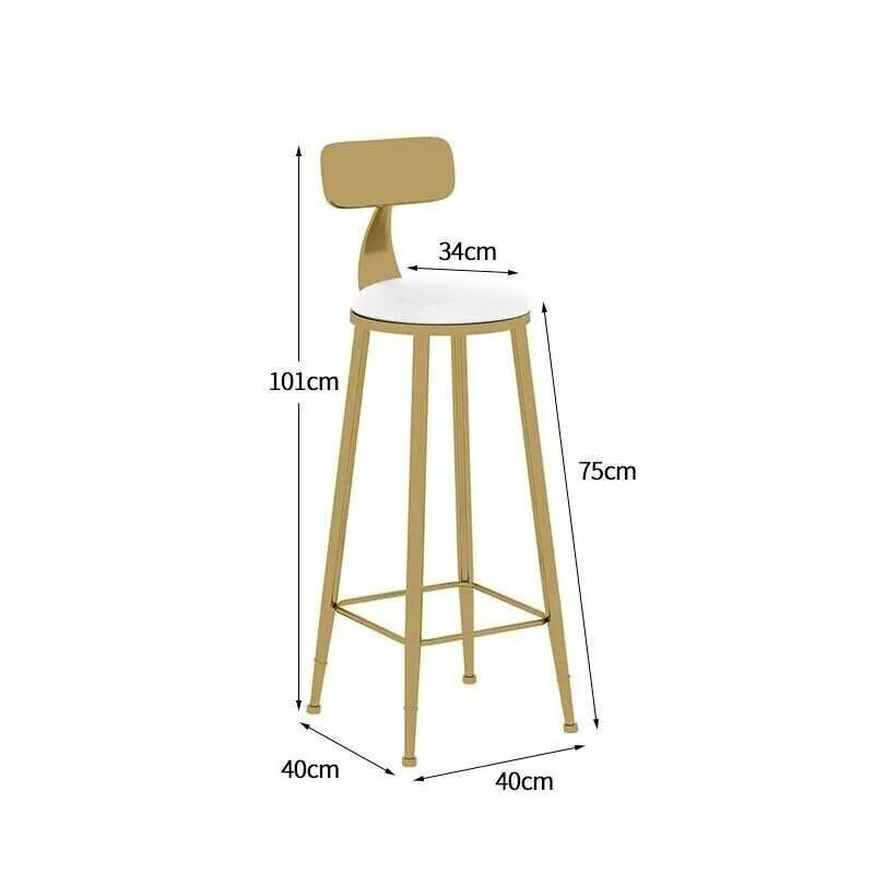 Móveis de bar Móveis comerciais Mesas e cadeiras de bar de couro e metal dourado estilo nórdico Café Cadeiras de bar de hotel