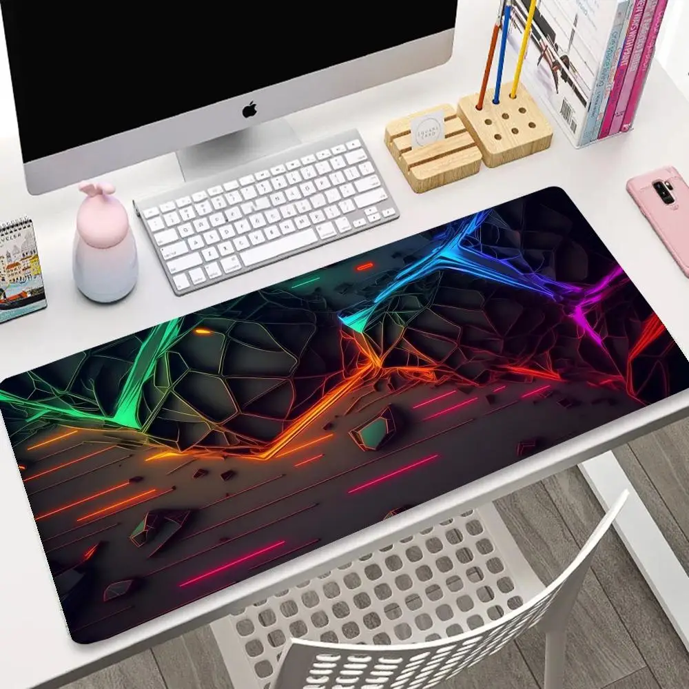 

Future technology style super large gaming mouse pad waterproof and non-slip rubber lock edge colorful gaming computer desk pads