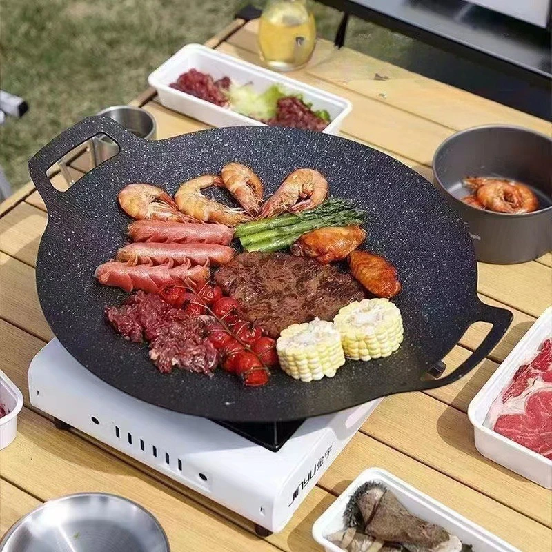 

Grilling Pan Non-stick Baking Dishes Pans Multi-purpose Induction Cooker for Outdoor Camping Kitchen Bakeware Household Tools