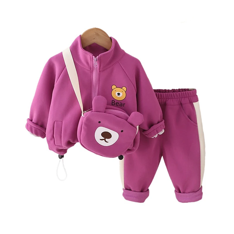 

Kids Boutique Clothes Christmas Outfits 2024 Fall Baby Girl Clothes 1 To 2 Years Cartoon Zipper Jackets and Pants Set for Girls