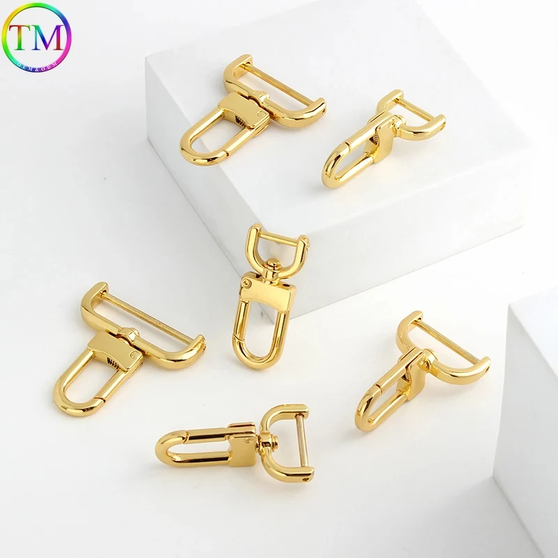 5Pcs K gold Light gold Gun black Metal Detachable Swivel Snap Hooks For Handbag Purse Carabiner Snap Hooks KeyChain Accessories