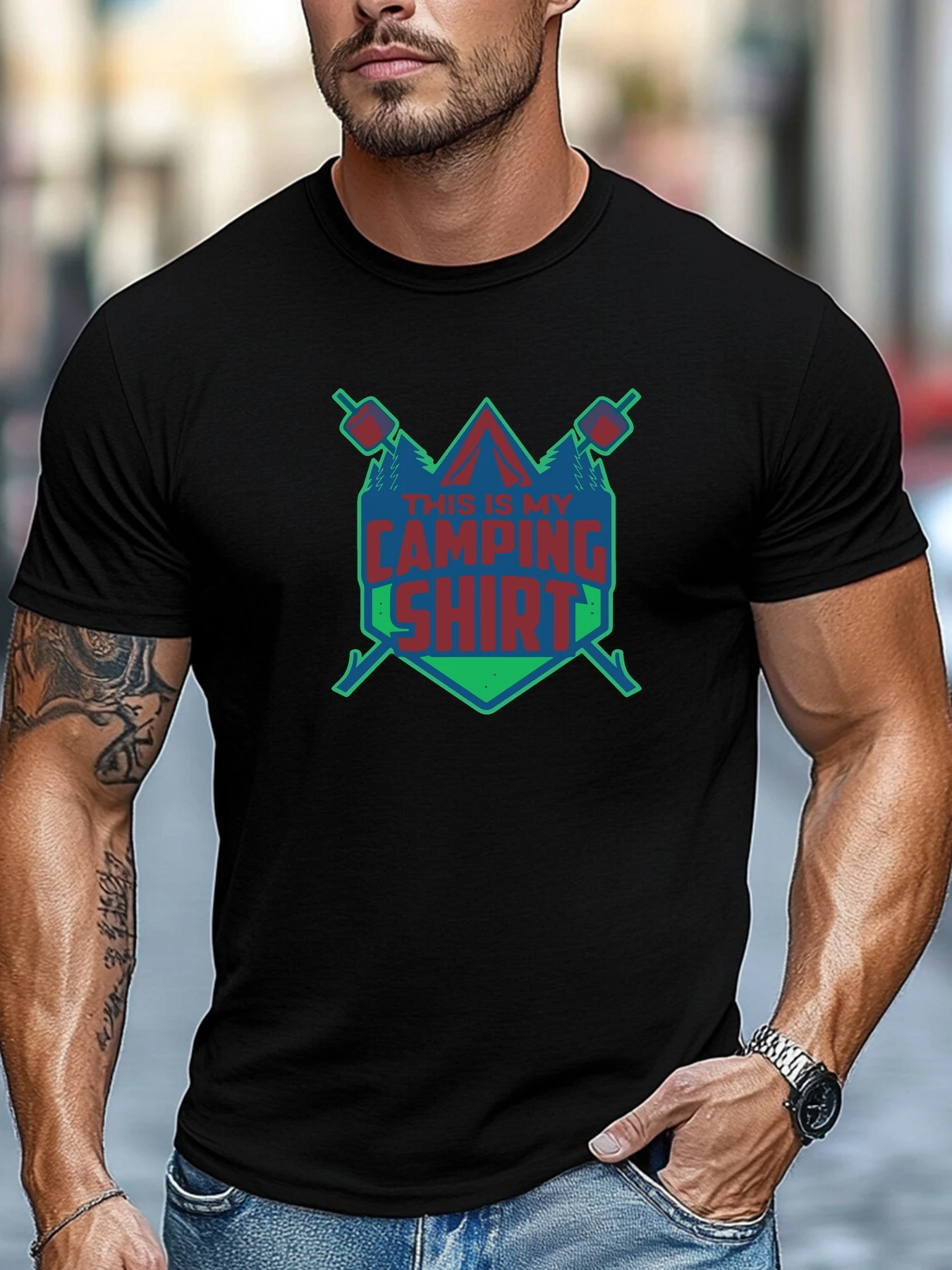 

Мужская футболка THIS IS MY CAMPING Summer Soft Comfort Fit Tee Топы для ежедневной носки