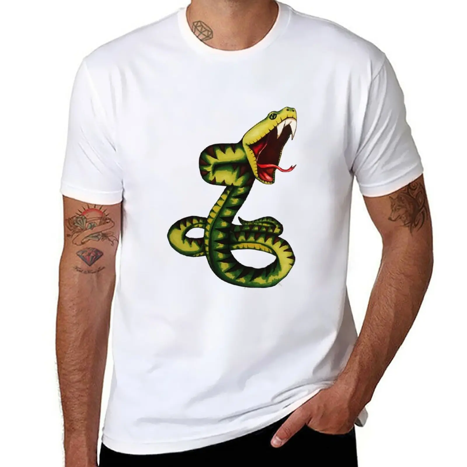 

Snake drawing T-Shirt plus sizes summer clothes Men's t-shirt