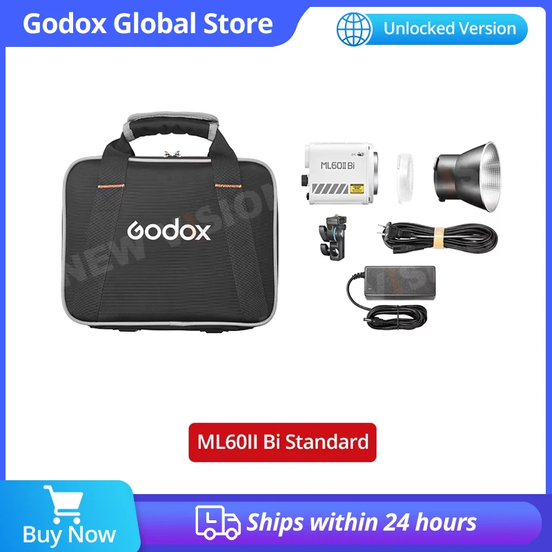 

Godox ML60II BI 2800K -6500K LED Video Light Silent Mode Portable Brightness Adjustment Support Li-ion Outdoor LED Upgraded Lamp