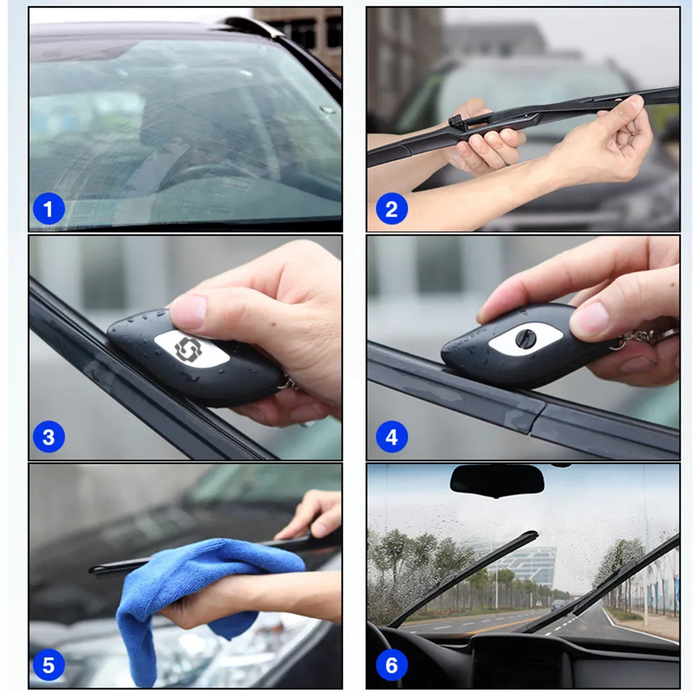 Car Wiper Repair Tool Golden Durable Windshield Strip Restorer Ergonomic Handle Quick Wiper Repair Key Ring Portable