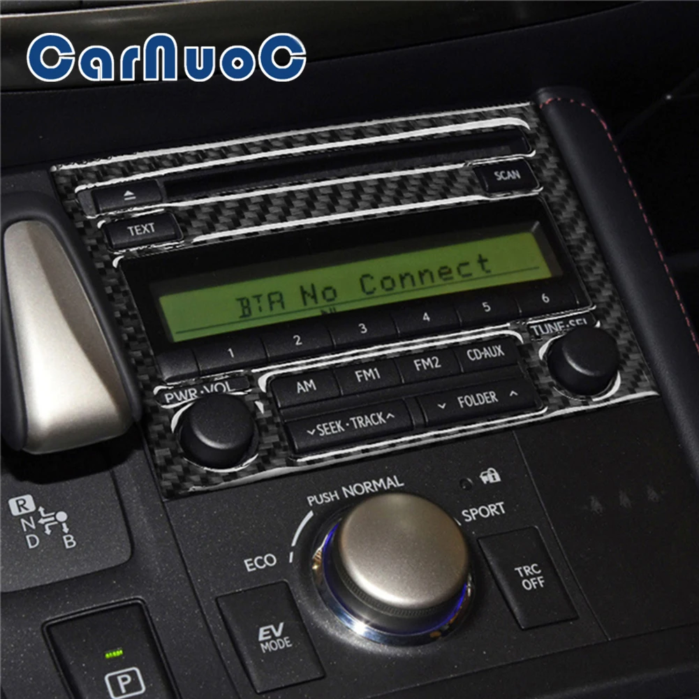 

For Lexus CT200H 2011-2017 Accessories CD Control Panel Carbon Fiber Stickers Car Decorative Strips Interior Mouldings