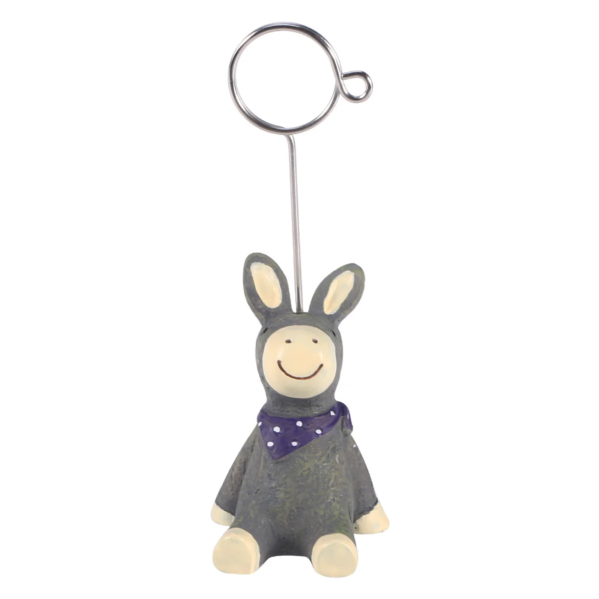 Clip de resina con dibujos de animales, foto gris oscuro, adorno de escritorio, soporte para números de mesa, carpeta de mensajes decorativa para oficina y boda