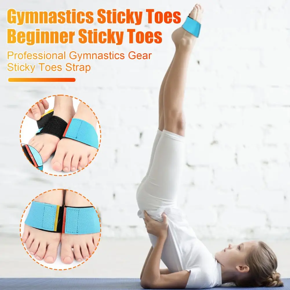 2Pcs Gymnastics Sticky Toes Adjustable Foot Band Tumbling Trainer Aid Backflip Tuck Handspring Ankle Strap Sports Auxiliary Belt