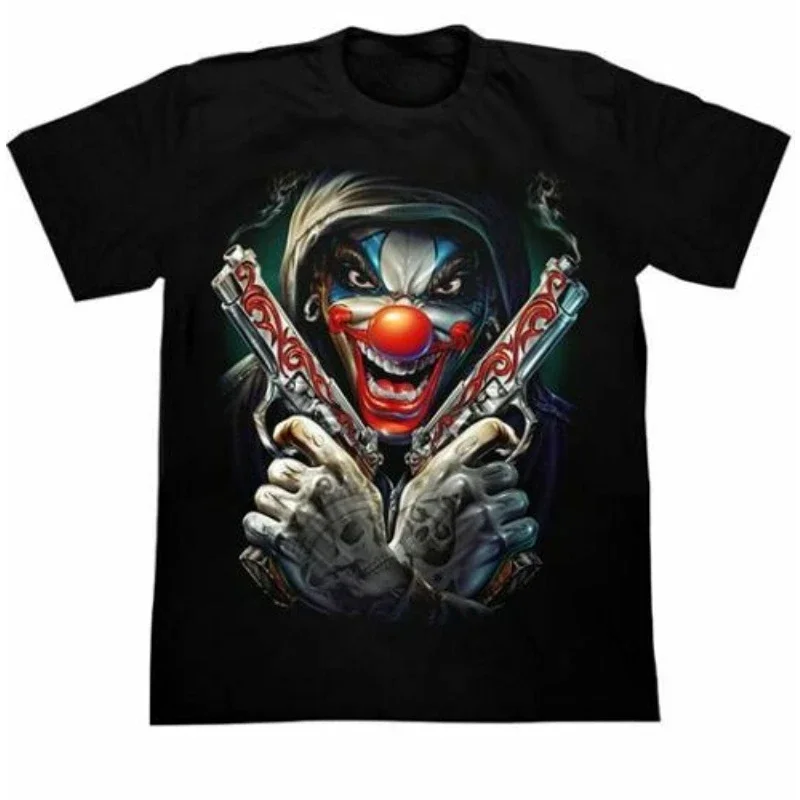 

Unique Joker Killer Gangster 3D Tattoo Printed T-Shirt 100% Cotton O-Neck Short Sleeve Summer Casual Mens T-shirt Streetwear