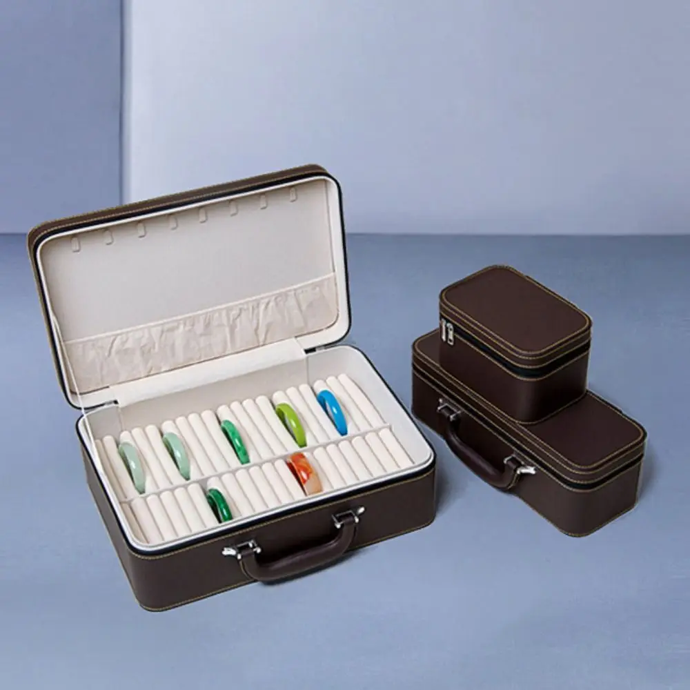 

PU Leather Bracelet Display Box Velvet Inner Rings Necklace Jewelry Storage Boxes Organizer Holder Bracelet Carrying Case