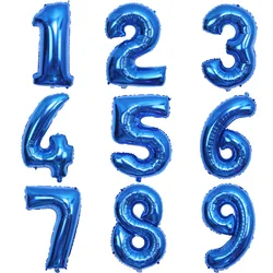 Navy Blue Number 1 2 3-9 Balloon 32Inch for 1st-9th Birthday Decoration Navy Blue Foil Number Ballon for Birthday Party Decor