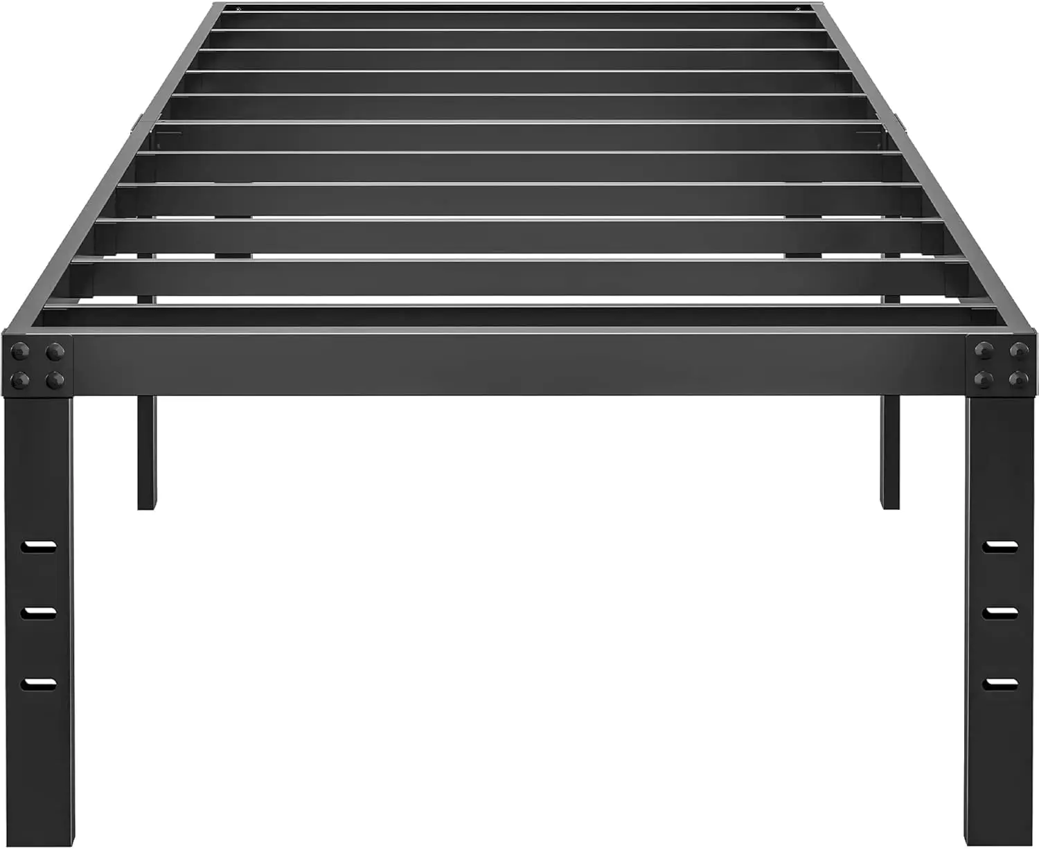 

18 Inch Metal Twin Bed Frame No Box Spring Needed - Easy Assembly Heavy Duty Noise Free Narrow Bedframes - Single Black Basic