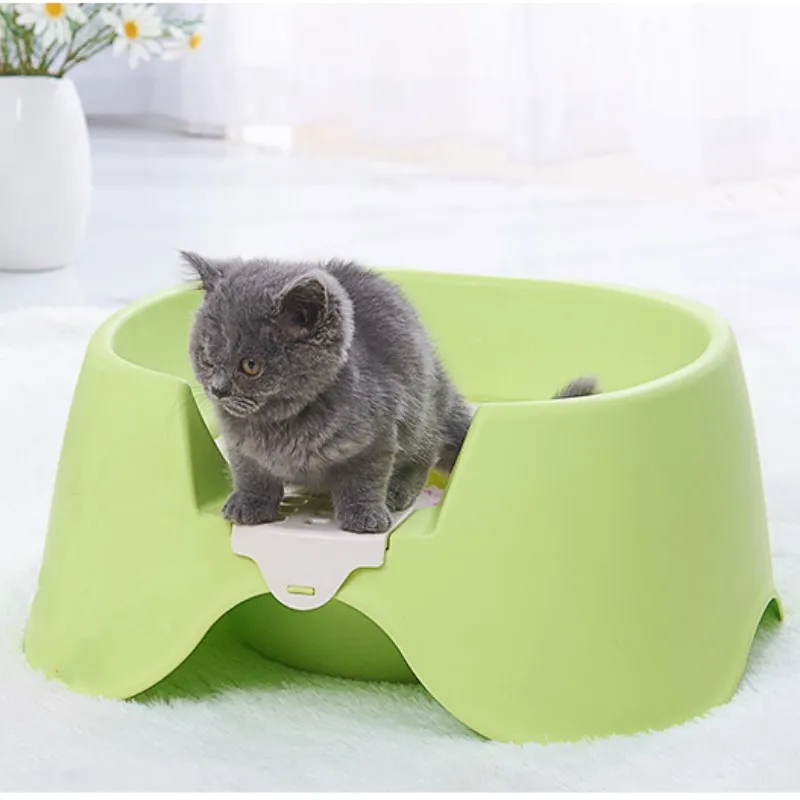 Cat Litter Box Semi-closed Cat Toilet Splash Proof Cats Litter Basin with Sand Scoop Washable Cats Sand Box Toilet Pet Supplies