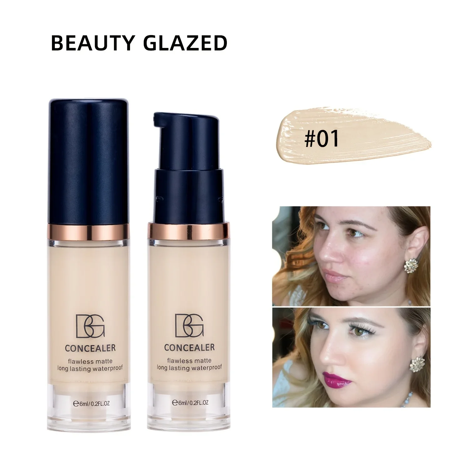Mini Matte Concealer Full Coverage Liquid Foundation Long-Lasting Waterproof Suitable for All Skin Types Multi-Tone Coverage