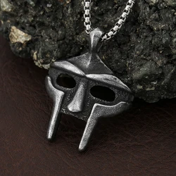 Punk Vintage MF Doom Mask Pendant Necklaces For Men Women Stainless Steel Egyptian Pharaoh Necklace Fashion Amulet Jewelry Gifts