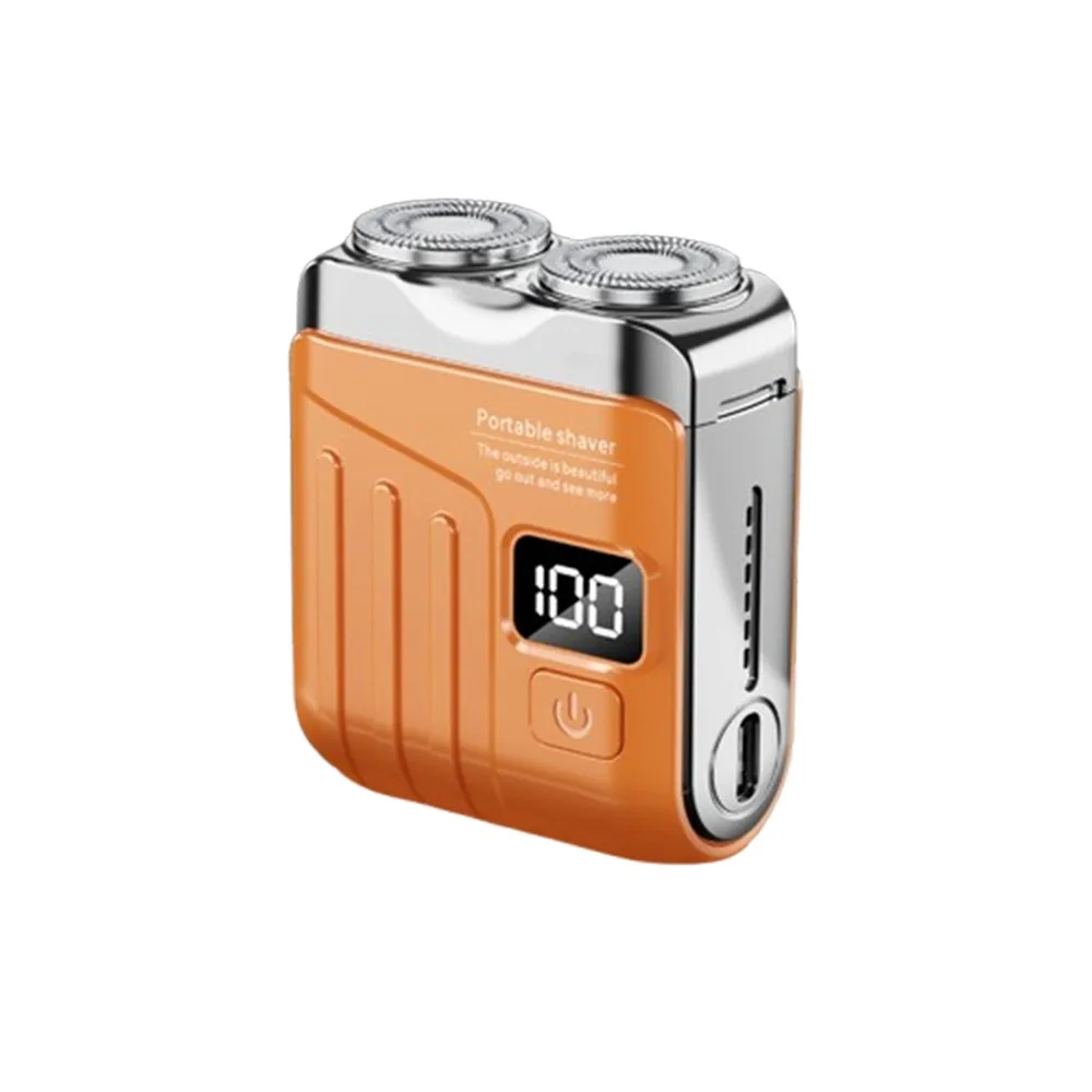 

Магнитная бритва с двойной головкой, ультра чистая перезаряжаемая мини-электробритва, тихие операции, моющийся триммер для лица и бороды