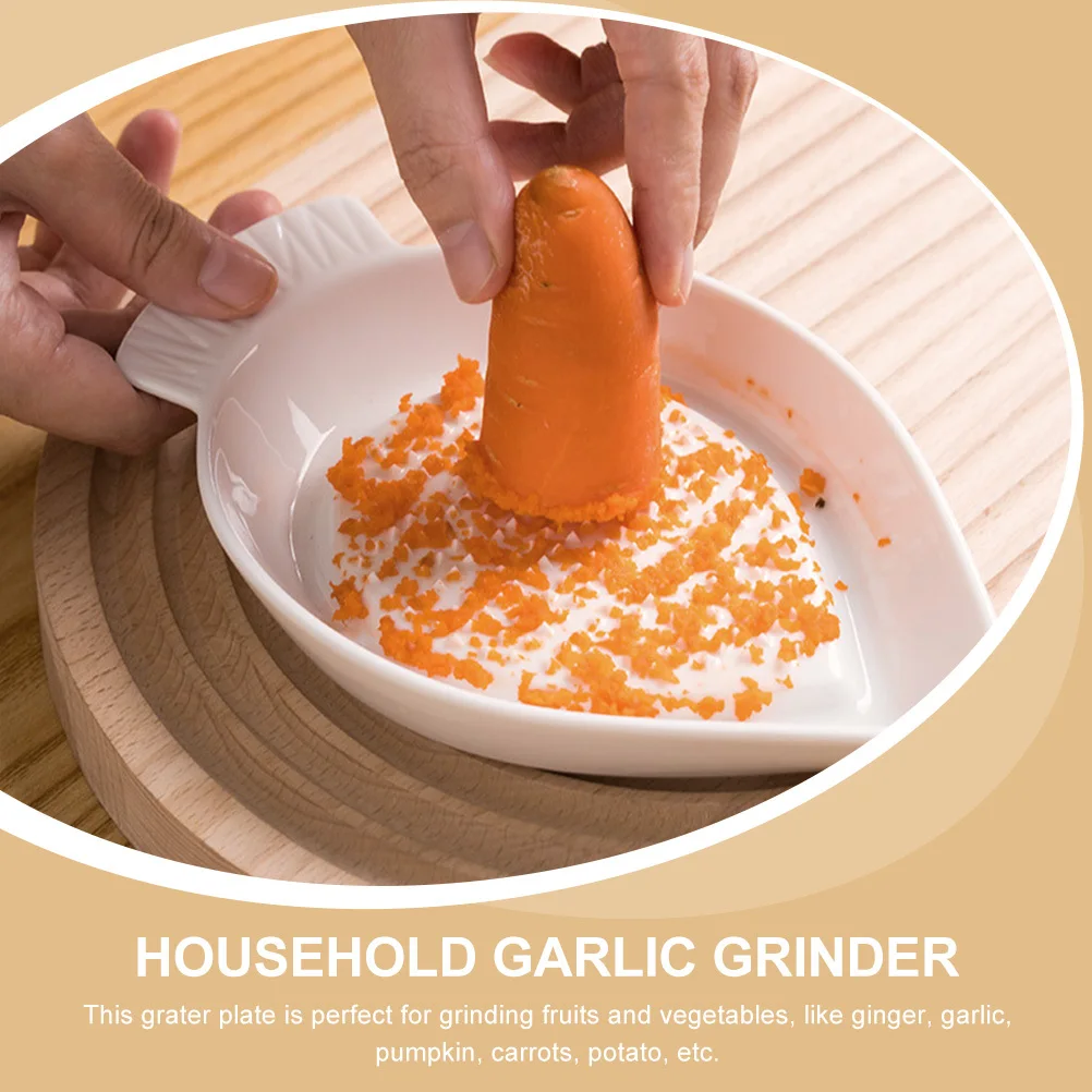 

Ceramic Grater Plate Garlic Ginger Grinder Multi-Function Kitchen Gadget for Carrot Potato Onion Cheese Chocolate