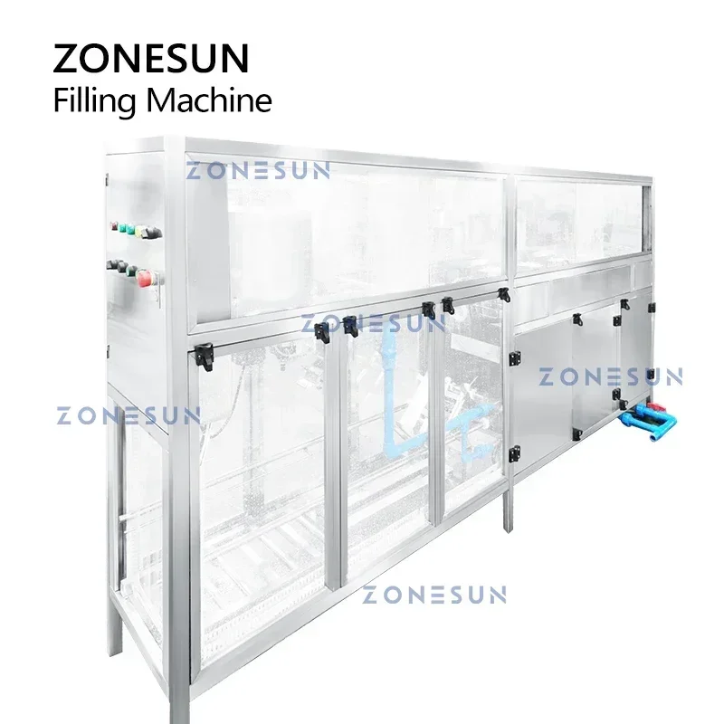 ZONESUN ZS-XG100J Riempitrice automatica per acqua a canna Rondella per risciacquo di bottiglie Confezionatrice per acqua potabile da 5 galloni