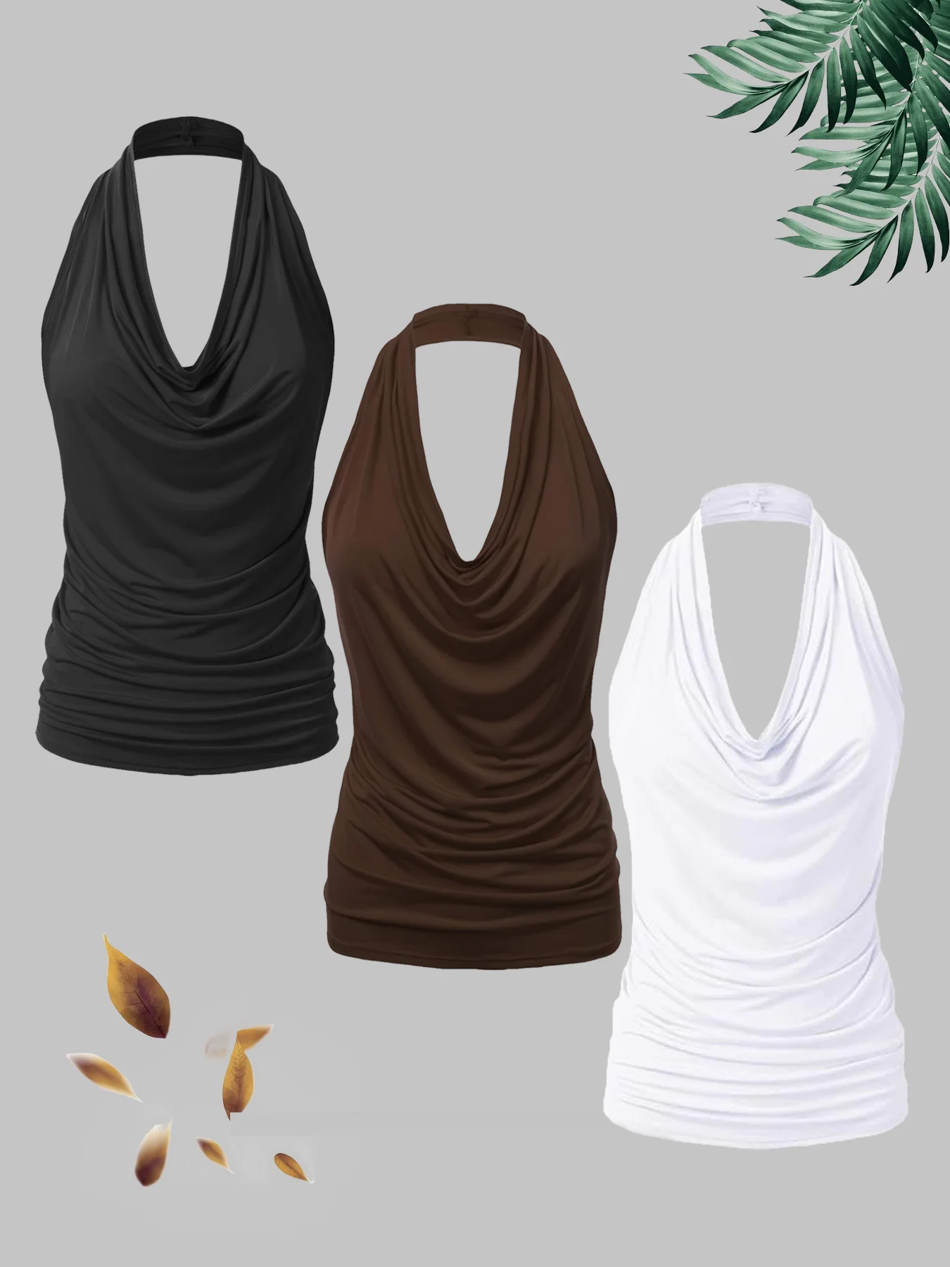 مجموعة سترة رسن نسائية عصرية جديدة بلون سادة مكونة من ثلاث قطع