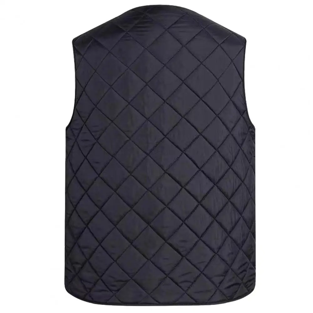 

Outdoor Cotton Vest Warm Sleeveless Men's Winter Cotton Vest with Plush Padding Single-breasted Cardigan Design Cozy for Cold