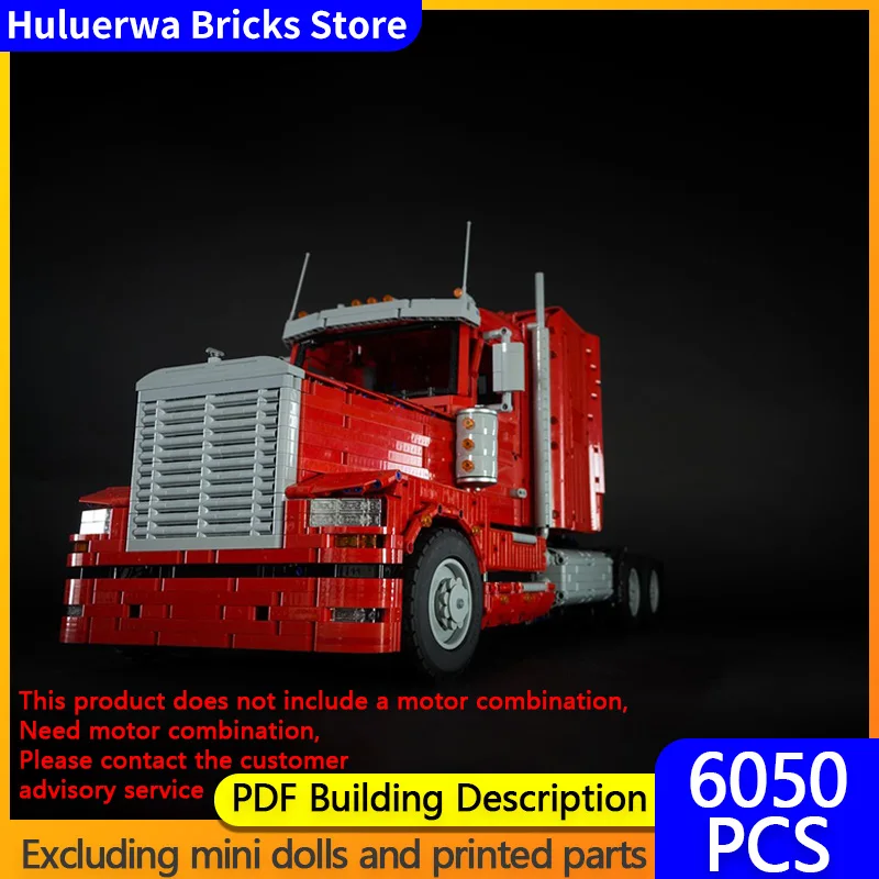 

City Car Model MOC Building Bricks American Semi Trailer Truck Modular Technology Gifts Holiday Assemble Children Toys Suit