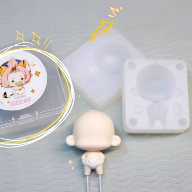 Ultralight Clay Diaper Series Q Version Cartoon Doll Face Body Silicone Mold DIY Polymer Clay Animation Character Making Tools