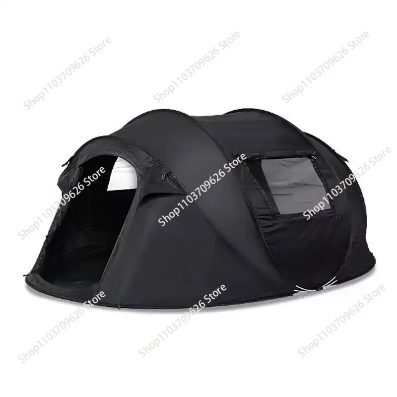 Camping Tent Double Layer 4 Person Waterproof Automatic Beach with Uv Protection Hiking Tourist Awning Mosquito Net Shelter