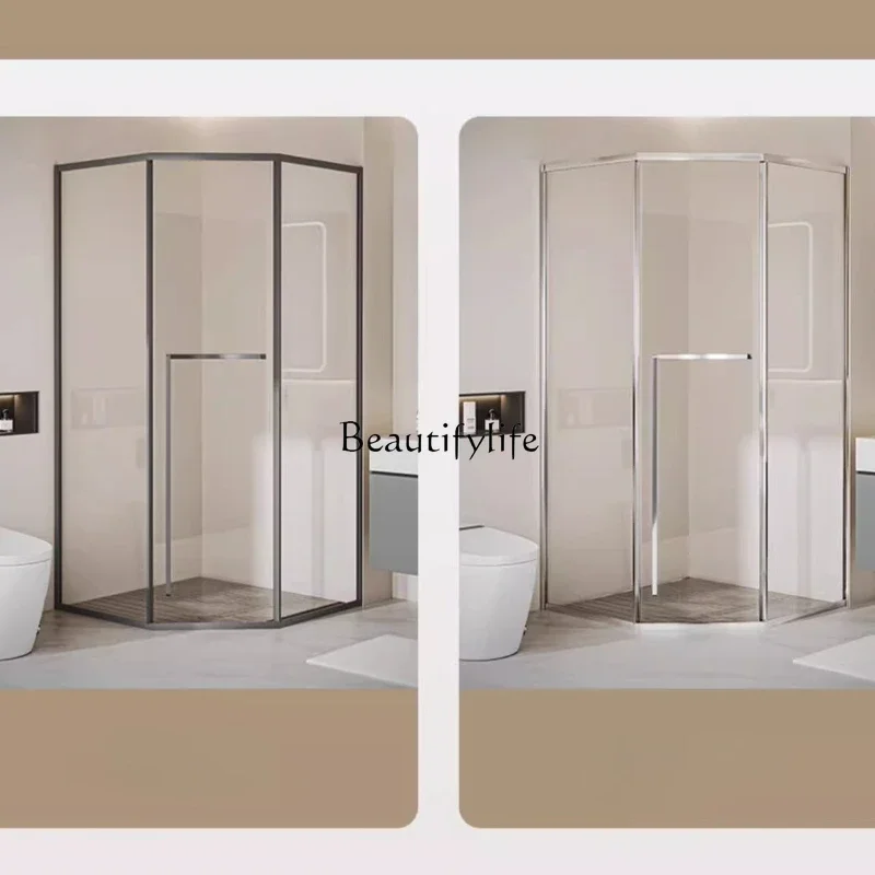 02 Inner sliding door Diamond shower room Bathroom wet and dry separation partition