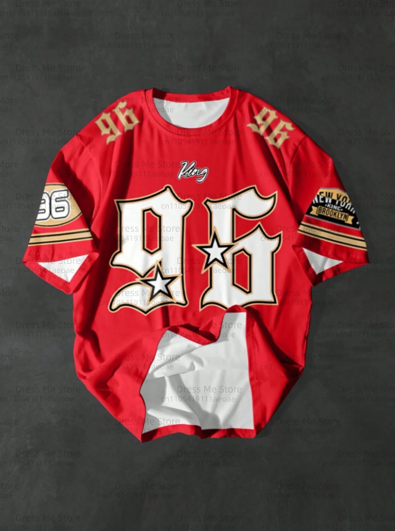 الملك رقم 96 الرجال الاطفال الخريف تي شيرتات قصيرة الاكمام الرجال حجم كبير كرة القدم تي شيرت ملابس رياضية في الهواء الطلق الجولة الرقبة تي شيرت الرجال الملابس #5