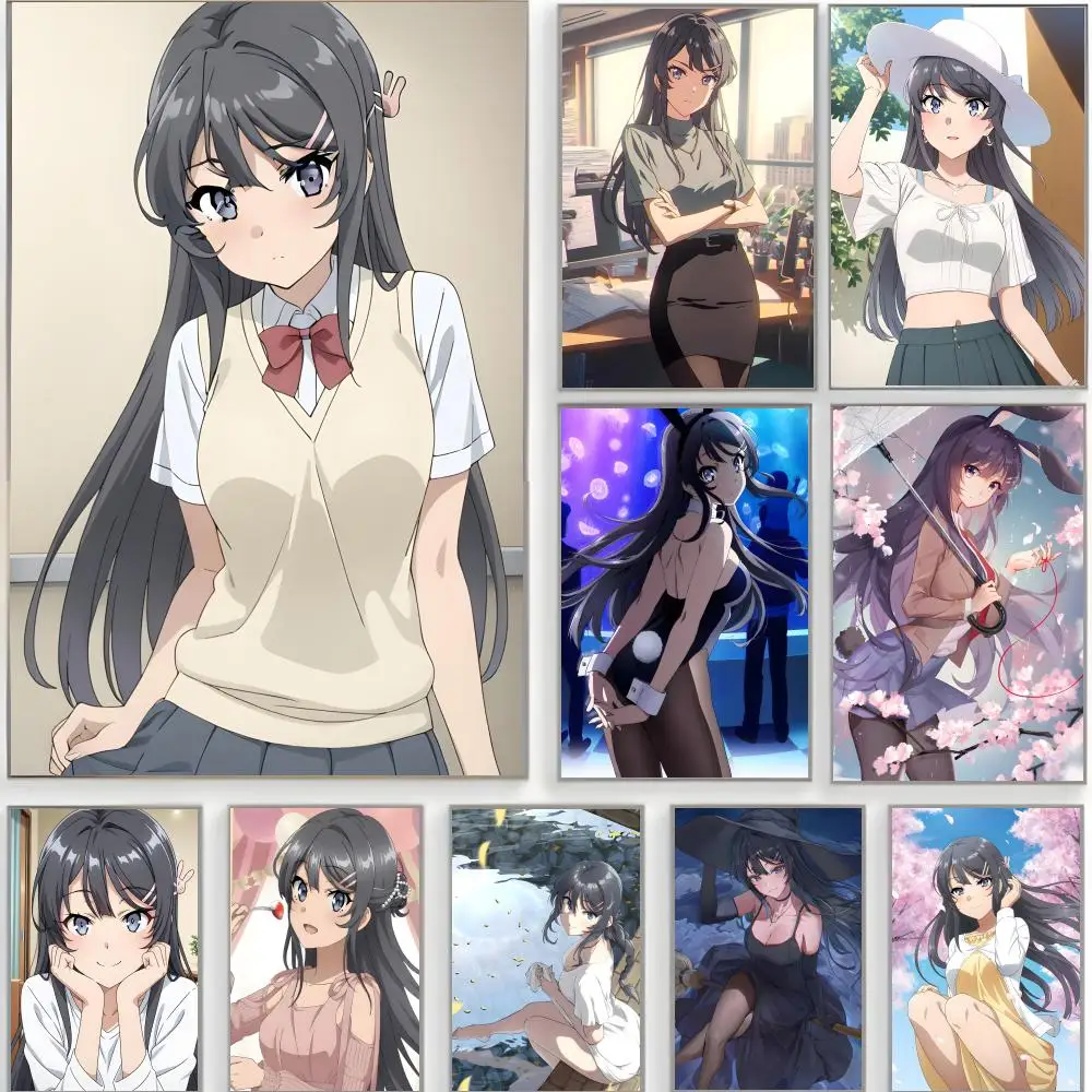 romantic anime Rascal Does Not Dream of Bunny Girl Senpai Poster Classic Wall Art  Home Decor  Peel and Stick Unframed