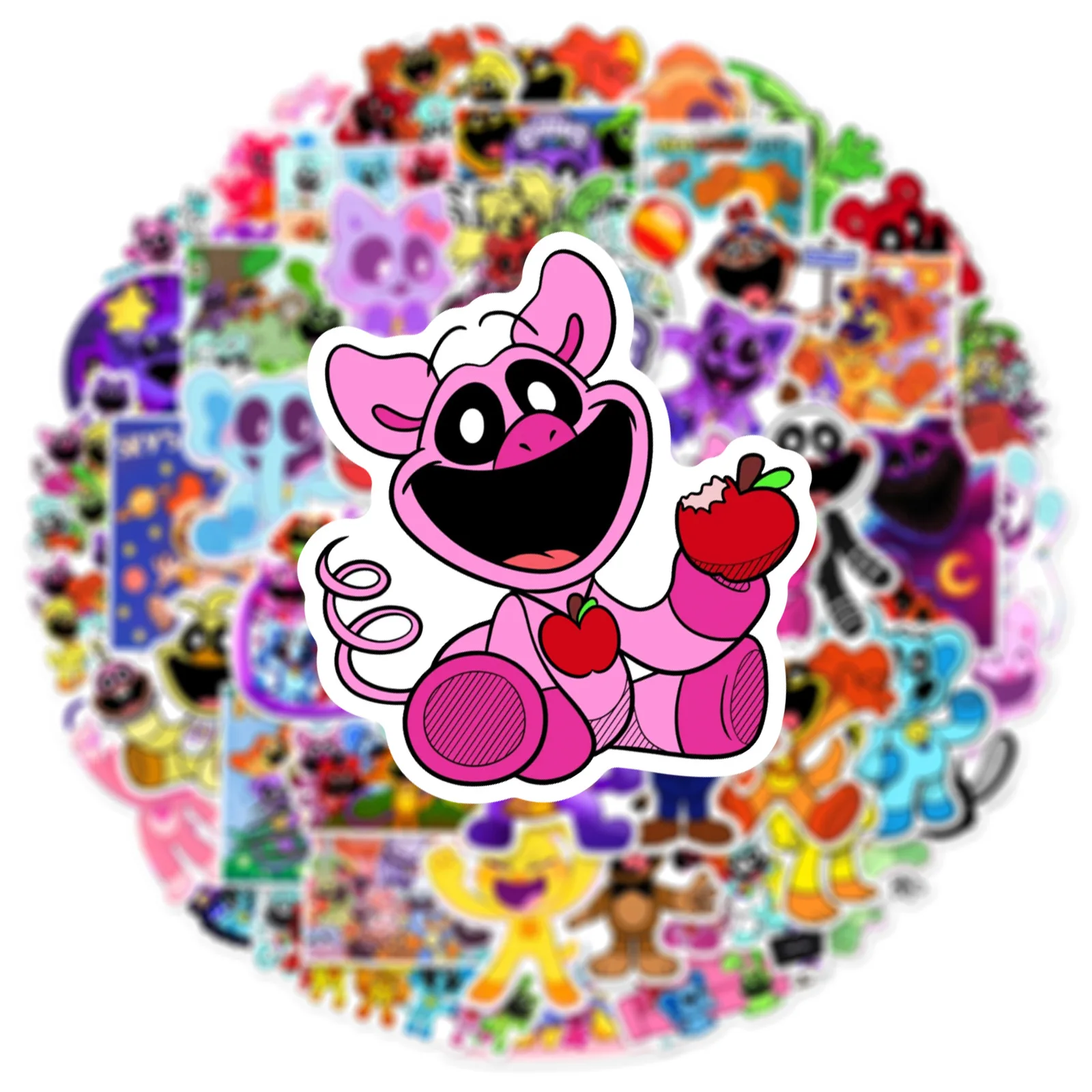 50Pcs/Set Smilling Critters Stickers Anime Characters for Water Bottle Laptop Skateboard Scrapbook Sticker Toy