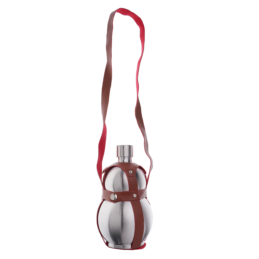 New Belted Double Pumpkin Flask for Liquor - 1500 Ml / 64 Oz Leak Proof