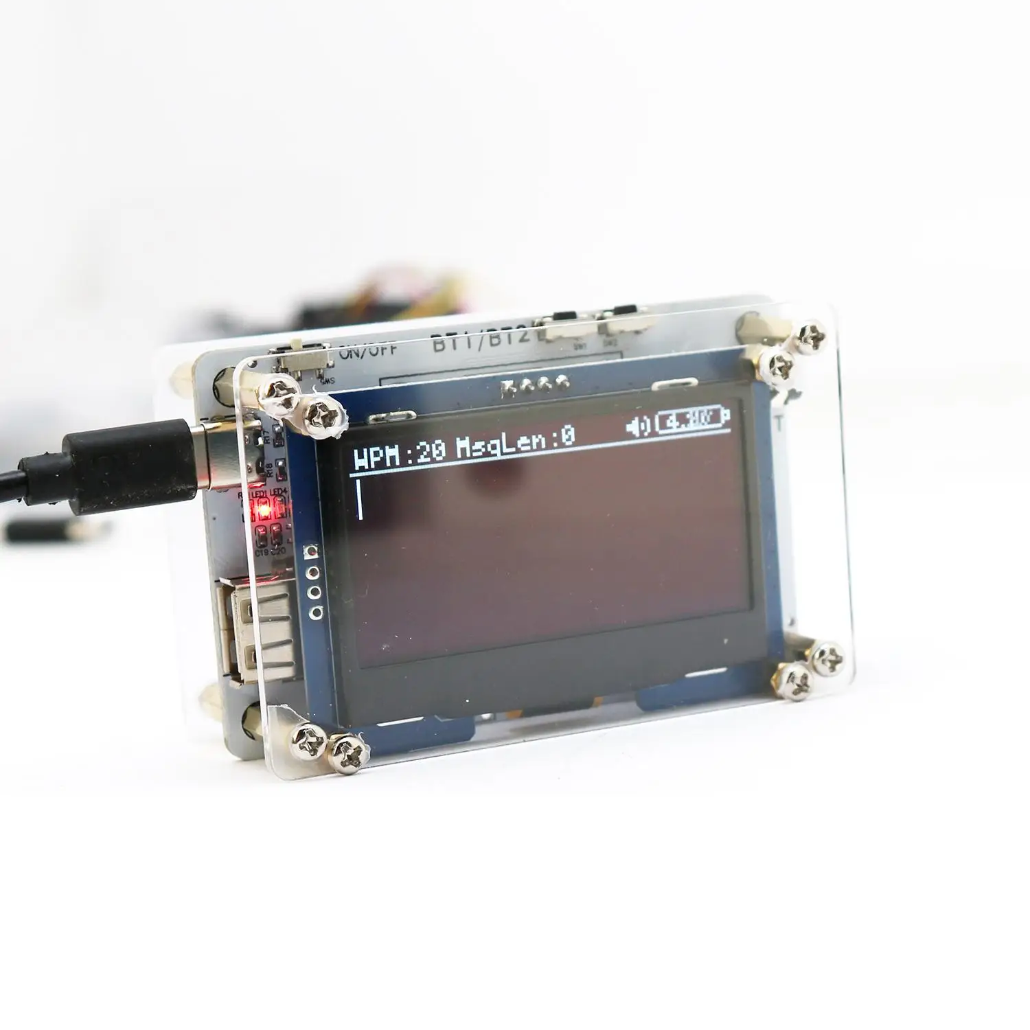 2.42inch CW Trainer Morse Code Practice Transmit USB Keyboard Electronic Keyer Digital Display F HAM Amateur 3.5mm Radio Station