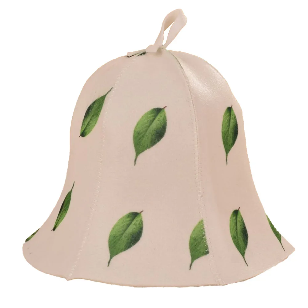 Felt Sauna Hat Thickened Suction Bath Cap Hot Spring Printed Wool Felt Hat Shower Cap Hair Turban For Bath House Head Protection
