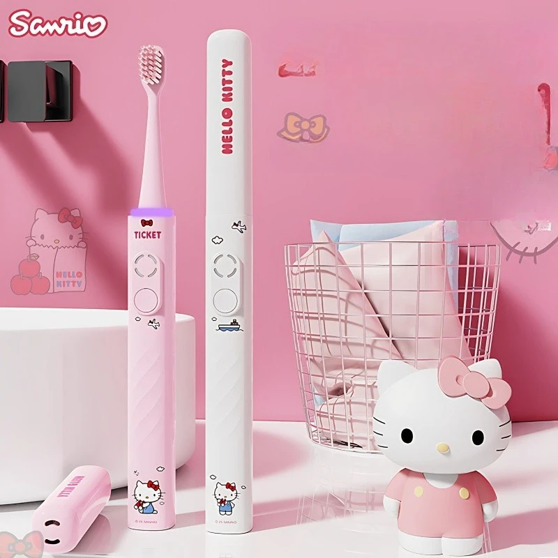 

Sanrio New HelloKitty Kawaii Anime Cartoon Toothbrush Cute Trend Sense of Luxury Gift Gifts for Girls Birthday Present Sweetness