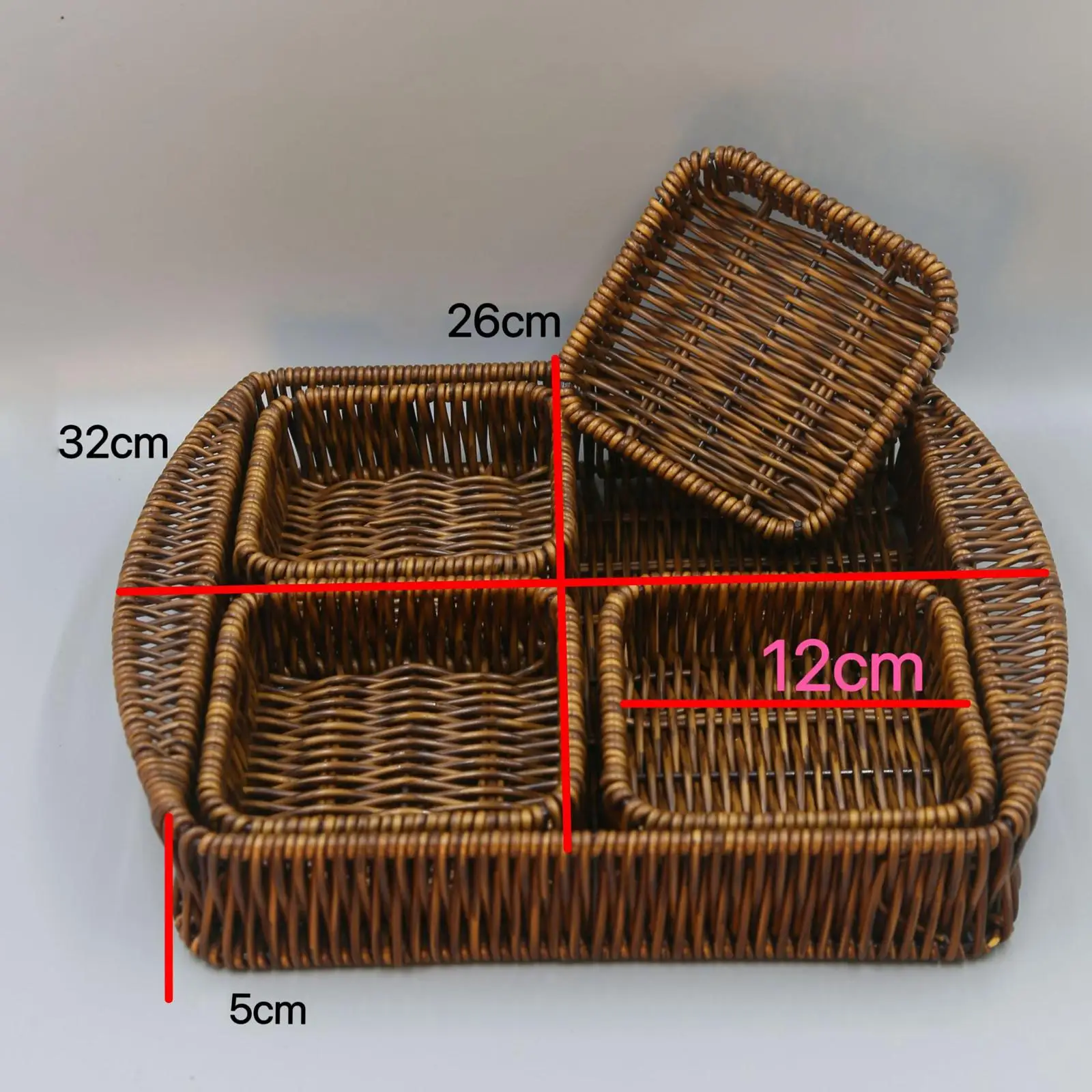 Wicker Woven Breads Baskets Braided for Breakfast Restaurant Kitchen Counter