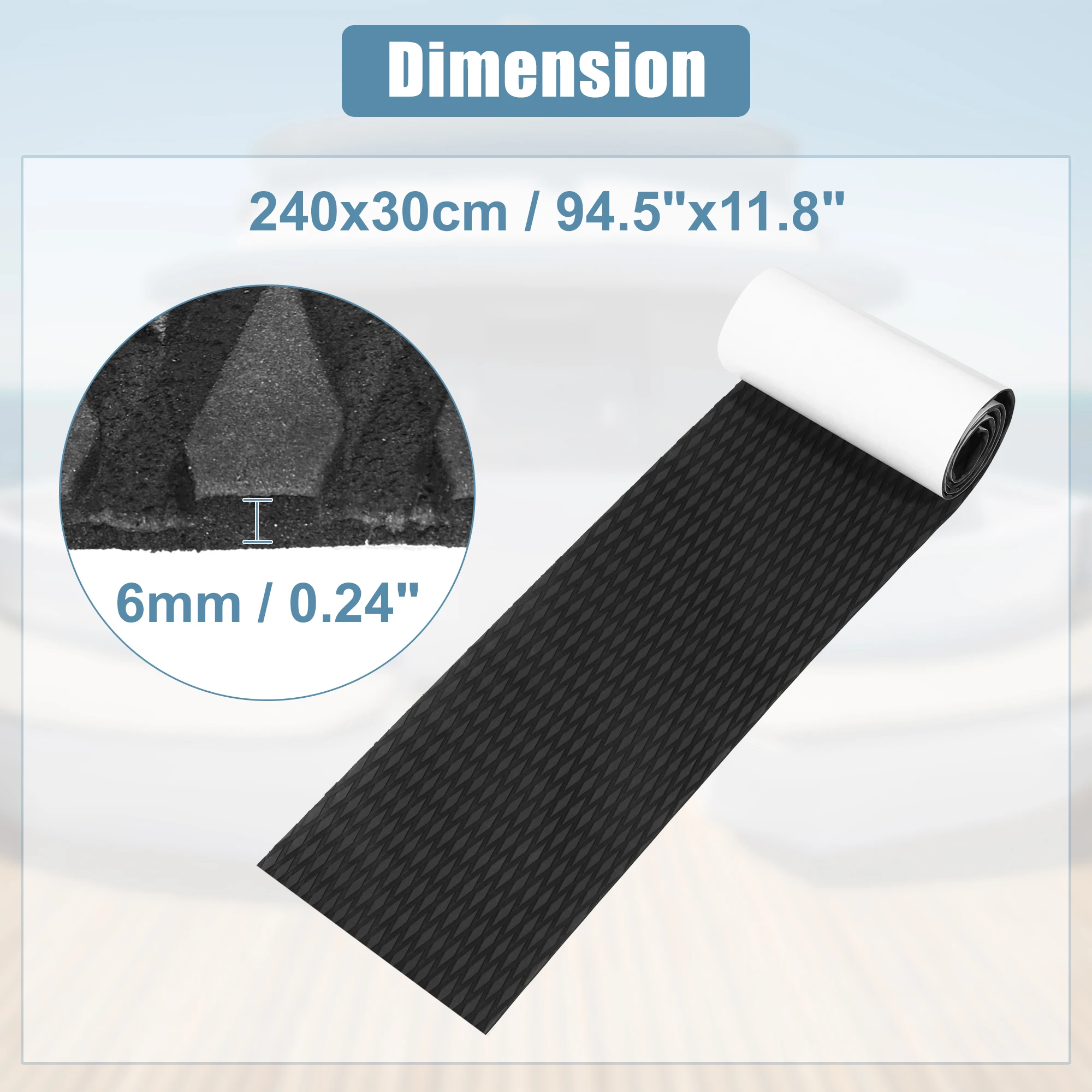 Uxcell-cubierta de teca de imitación EVA, x 5mm x 300 2400, alfombrilla antideslizante autoadhesiva para barco, yate, cubierta marina, almohadilla