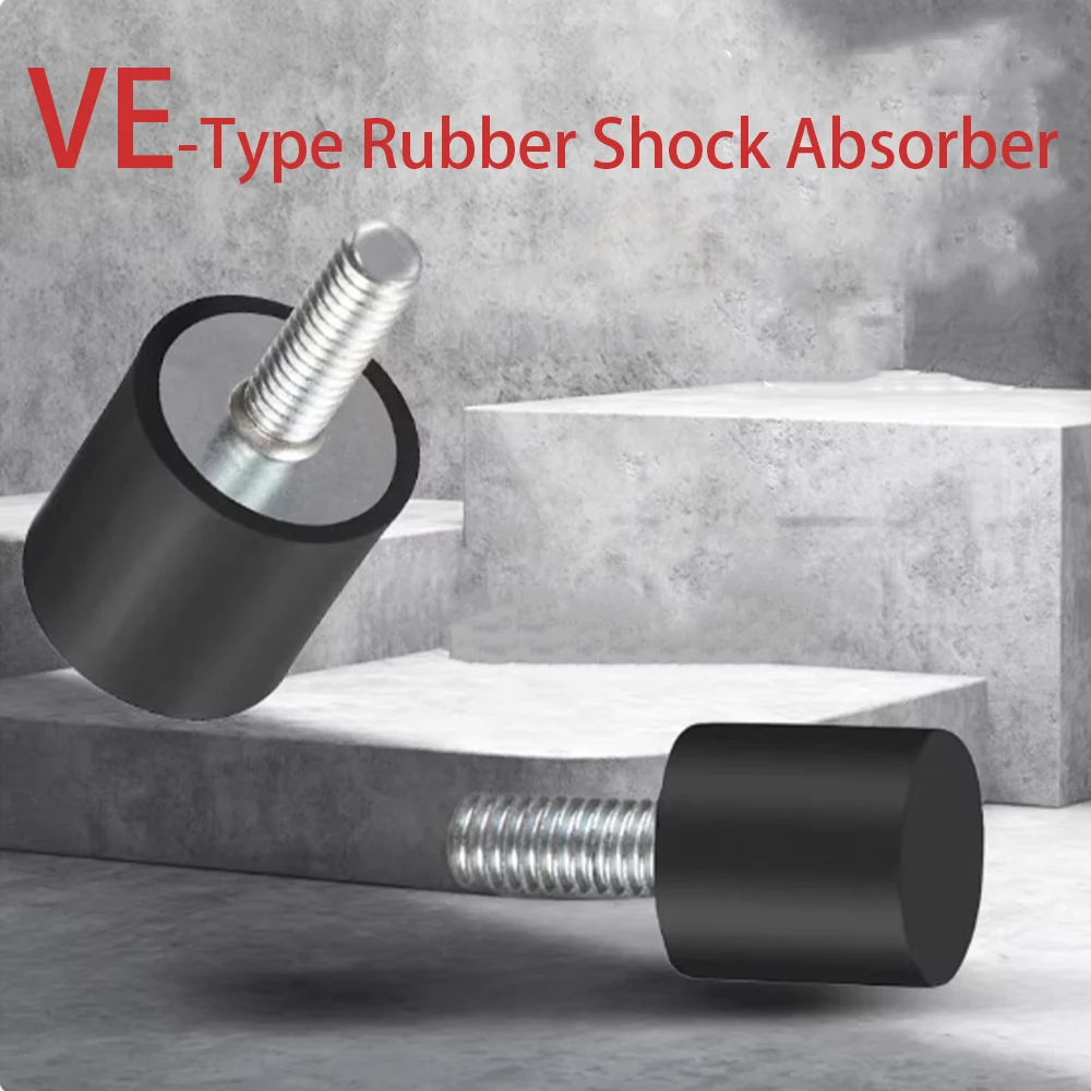 4/8Pcs M3 M4 M5 M6 M8 M10 VE-Type Rubber Shock Absorber Motor Foot Pad Silent Noise Reduction Shock-Absorbing Screw Column