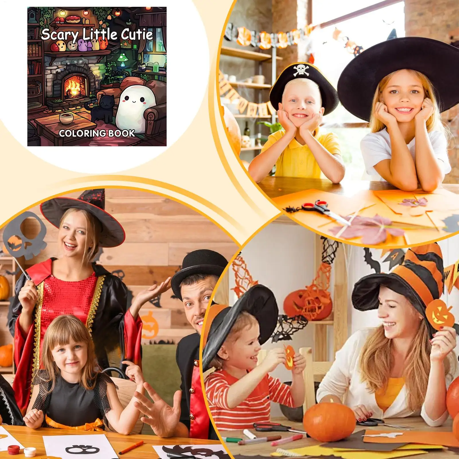ハロウィンぬりえブック かわいいハロウィンぬりえブック 40 枚 画用紙 漫画 落書きアート 描画ジャーナル 大人 子供用